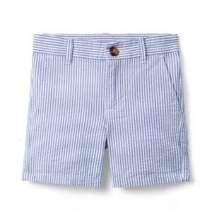Janie and Jack Boys Striped Seersucker Short Size4  Atlantic blue stripe NEW WT